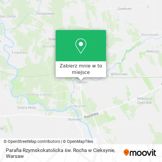 Mapa Parafia Rzymskokatolicka św. Rocha w Cieksynie