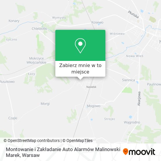 Mapa Montowanie i Zakładanie Auto Alarmów Malinowski Marek