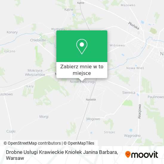 Mapa Drobne Usługi Krawieckie Kniołek Janina Barbara