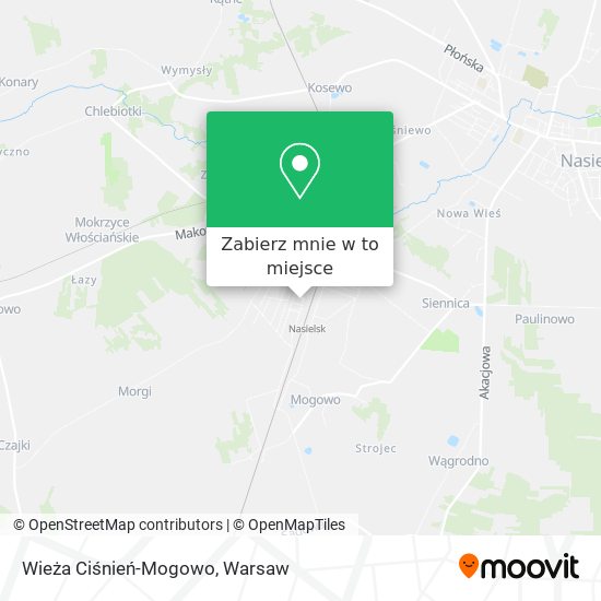 Mapa Wieża Ciśnień-Mogowo