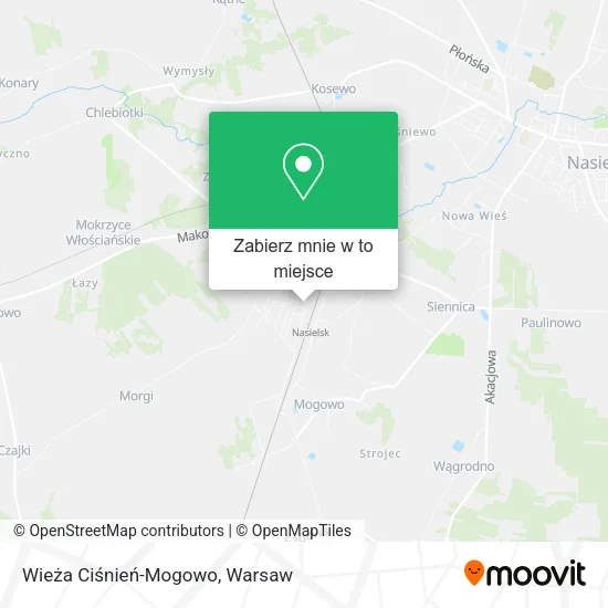 Mapa Wieża Ciśnień-Mogowo