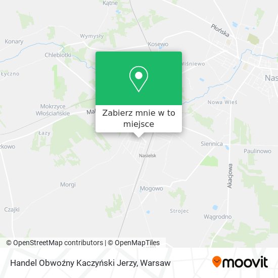 Mapa Handel Obwoźny Kaczyński Jerzy