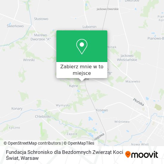 Mapa Fundacja Schronisko dla Bezdomnych Zwierząt Koci Świat