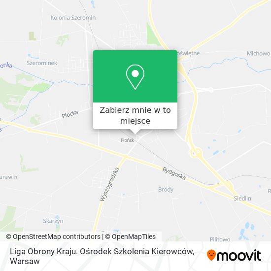 Mapa Liga Obrony Kraju. Ośrodek Szkolenia Kierowców