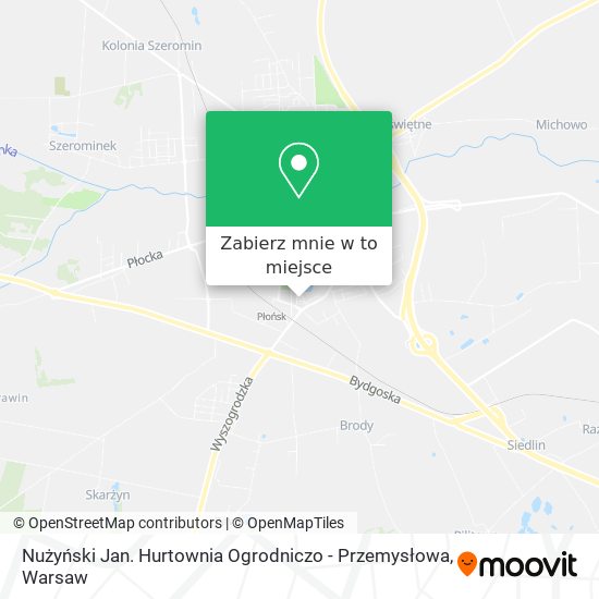 Mapa Nużyński Jan. Hurtownia Ogrodniczo - Przemysłowa