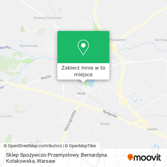 Mapa Sklep Spożywczo-Przemysłowy. Bernardyna Kołakowska