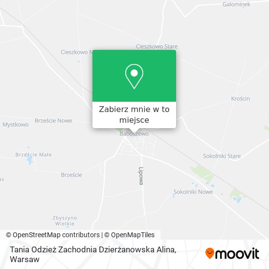 Mapa Tania Odzież Zachodnia Dzierżanowska Alina