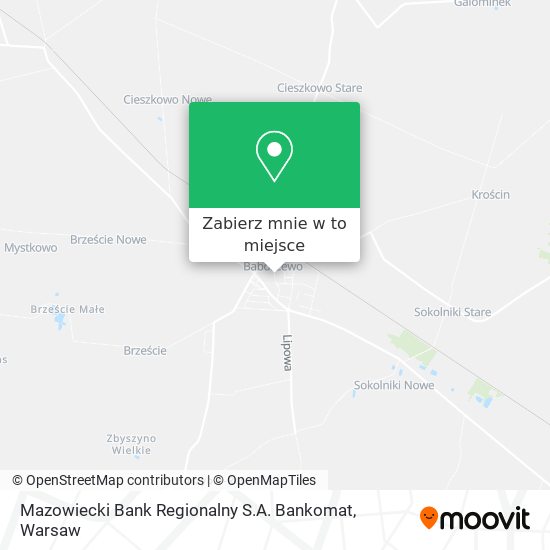 Mapa Mazowiecki Bank Regionalny S.A. Bankomat