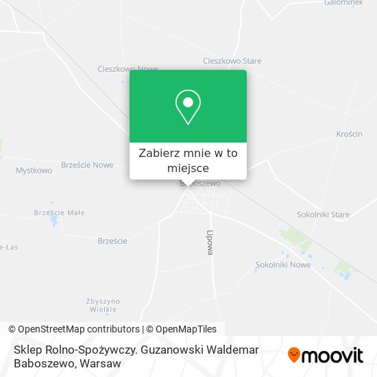 Mapa Sklep Rolno-Spożywczy. Guzanowski Waldemar Baboszewo