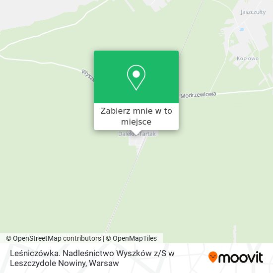 Mapa Leśniczówka. Nadleśnictwo Wyszków z / S w Leszczydole Nowiny