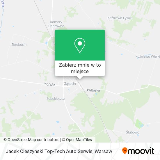 Mapa Jacek Cieszyński Top-Tech Auto Serwis