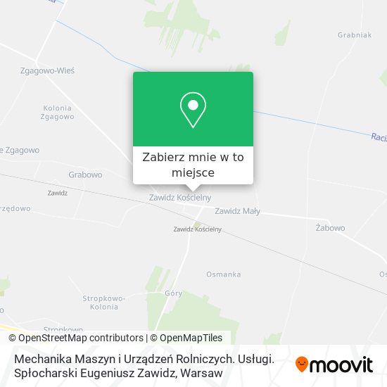 Mapa Mechanika Maszyn i Urządzeń Rolniczych. Usługi. Spłocharski Eugeniusz Zawidz