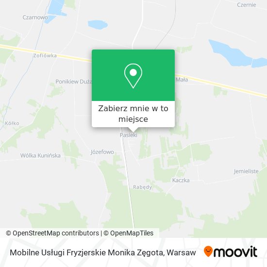 Mapa Mobilne Usługi Fryzjerskie Monika Zęgota