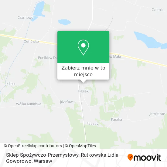 Mapa Sklep Spożywczo-Przemysłowy. Rutkowska Lidia Goworowo
