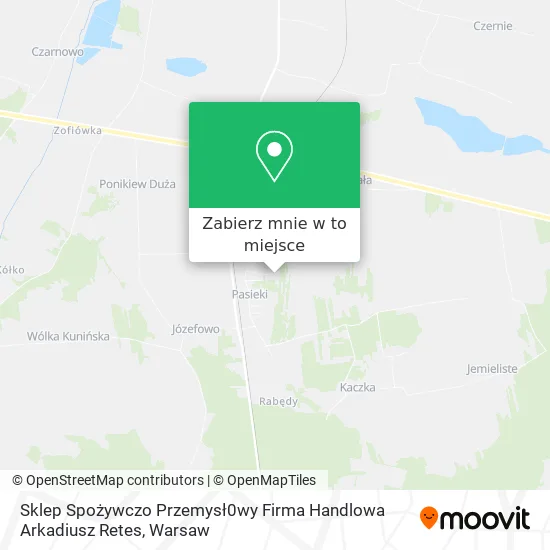 Mapa Sklep Spożywczo Przemysł0wy Firma Handlowa Arkadiusz Retes