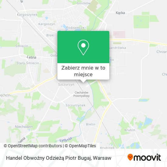 Mapa Handel Obwoźny Odzieżą Piotr Bugaj