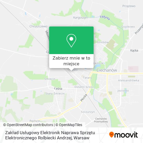 Mapa Zakład Usługowy Elektronik Naprawa Sprzętu Elektronicznego Rolbiecki Andrzej