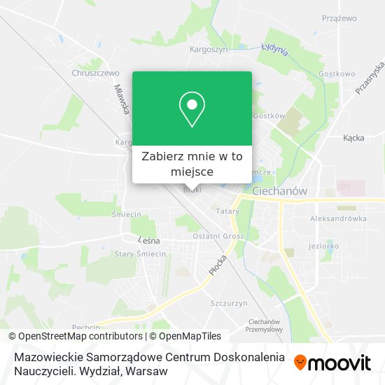 Mapa Mazowieckie Samorządowe Centrum Doskonalenia Nauczycieli. Wydział