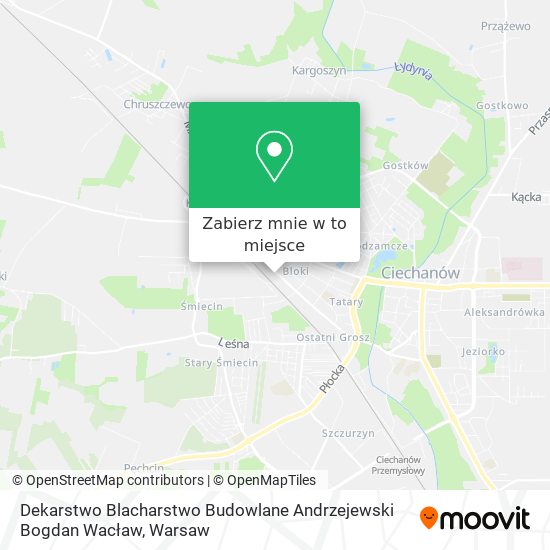 Mapa Dekarstwo Blacharstwo Budowlane Andrzejewski Bogdan Wacław