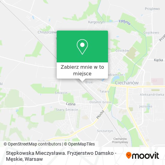 Mapa Stępkowska Mieczysława. Fryzjerstwo Damsko - Męskie