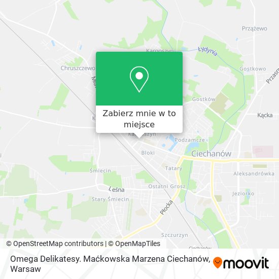 Mapa Omega Delikatesy. Maćkowska Marzena Ciechanów