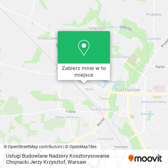 Mapa Usługi Budowlane Nadzory Kosztorysowanie Chojnacki Jerzy Krzysztof