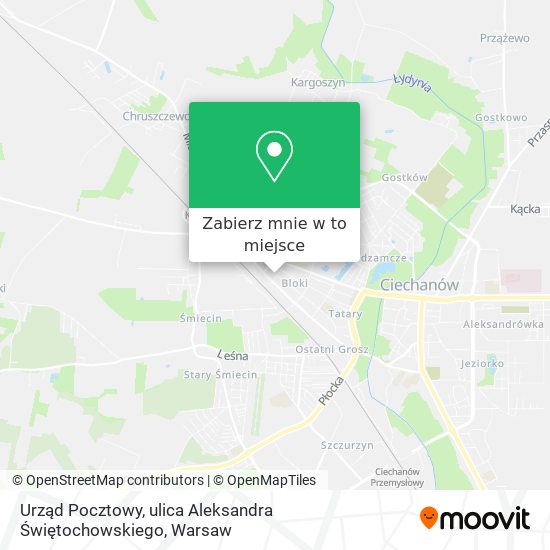 Mapa Urząd Pocztowy, ulica Aleksandra Świętochowskiego