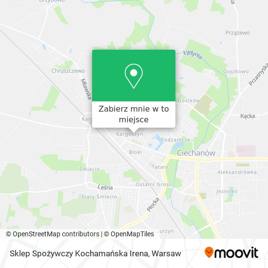 Mapa Sklep Spożywczy Kochamańska Irena