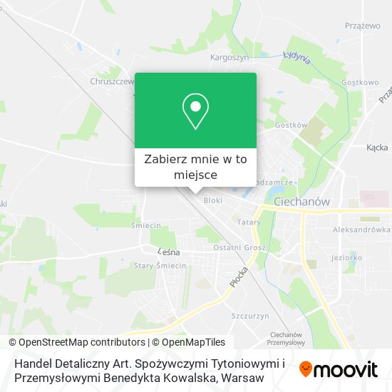 Mapa Handel Detaliczny Art. Spożywczymi Tytoniowymi i Przemysłowymi Benedykta Kowalska