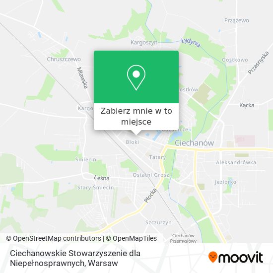 Mapa Ciechanowskie Stowarzyszenie dla Niepełnosprawnych