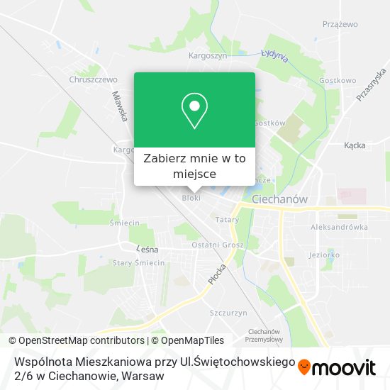 Mapa Wspólnota Mieszkaniowa przy Ul.Świętochowskiego 2 / 6 w Ciechanowie