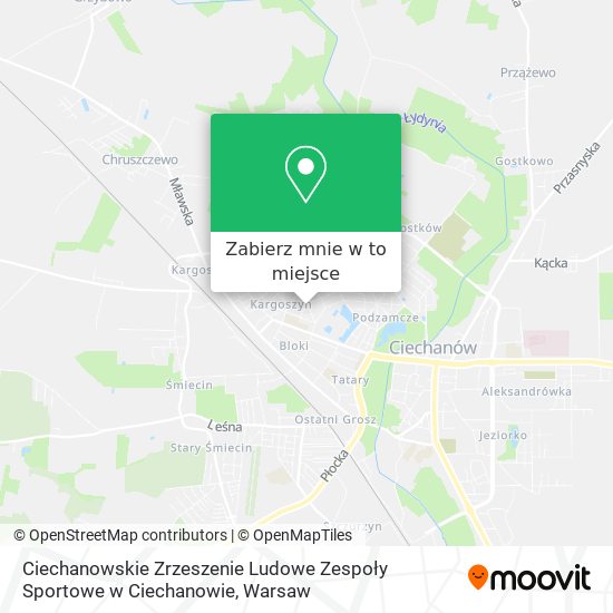 Mapa Ciechanowskie Zrzeszenie Ludowe Zespoły Sportowe w Ciechanowie