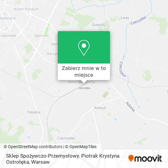 Mapa Sklep Spożywczo-Przemysłowy. Piotrak Krystyna Ostrołęka