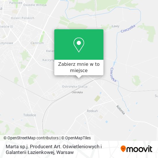 Mapa Marta sp.j. Producent Art. Oświetleniowych i Galanterii Łazienkowej