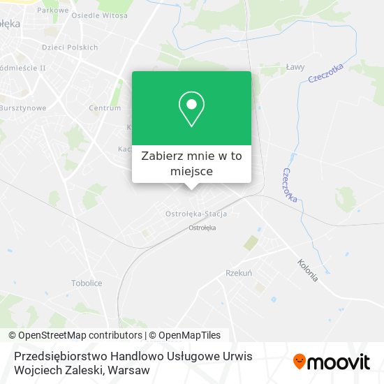 Mapa Przedsiębiorstwo Handlowo Usługowe Urwis Wojciech Zaleski