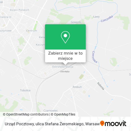 Mapa Urząd Pocztowy, ulica Stefana Żeromskiego