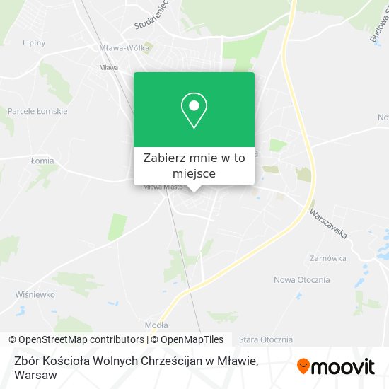 Mapa Zbór Kościoła Wolnych Chrześcijan w Mławie