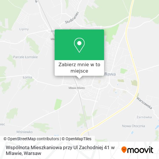 Mapa Wspólnota Mieszkaniowa przy Ul Zachodniej 41 w Mławie