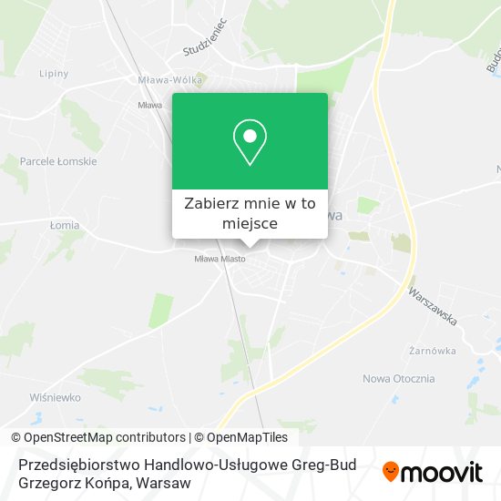 Mapa Przedsiębiorstwo Handlowo-Usługowe Greg-Bud Grzegorz Końpa