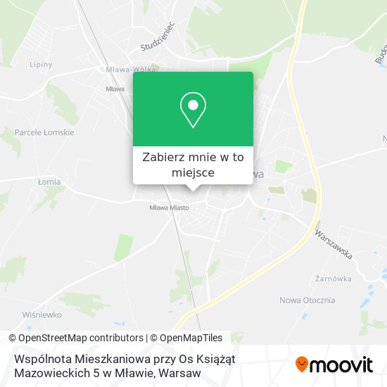 Mapa Wspólnota Mieszkaniowa przy Os Książąt Mazowieckich 5 w Mławie