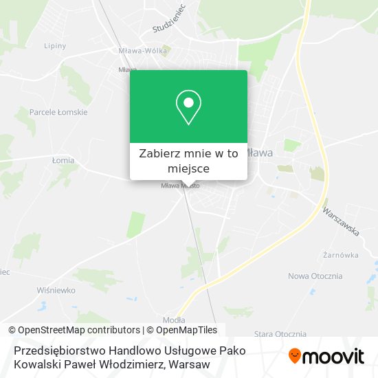 Mapa Przedsiębiorstwo Handlowo Usługowe Pako Kowalski Paweł Włodzimierz