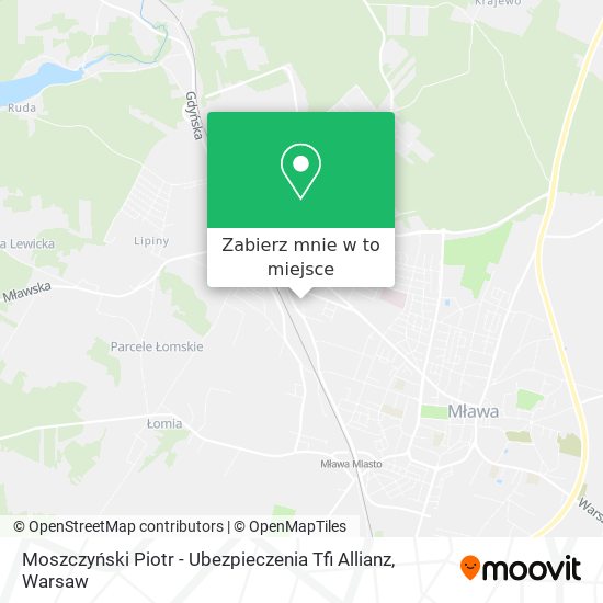 Mapa Moszczyński Piotr - Ubezpieczenia Tfi Allianz