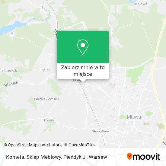 Mapa Kometa. Sklep Meblowy. Pieńdyk J.