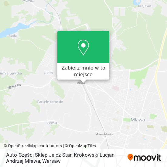 Mapa Auto-Części Sklep Jelcz-Star. Krokowski Lucjan Andrzej Mława