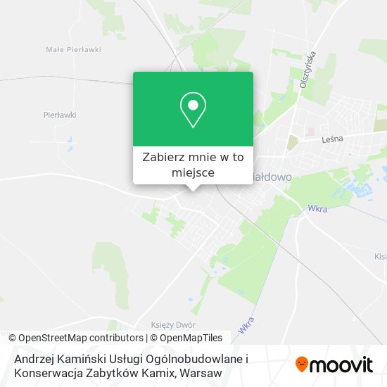 Mapa Andrzej Kamiński Usługi Ogólnobudowlane i Konserwacja Zabytków Kamix