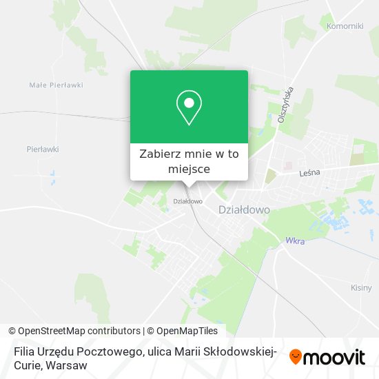 Mapa Filia Urzędu Pocztowego, ulica Marii Skłodowskiej-Curie