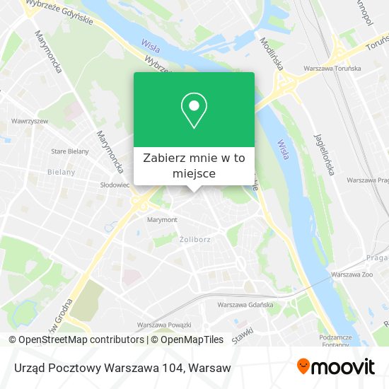 Mapa Urząd Pocztowy Warszawa 104