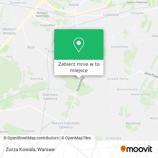 Mapa Zorza Kowala