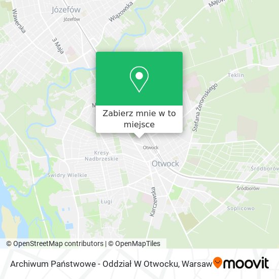 Mapa Archiwum Państwowe - Oddział W Otwocku