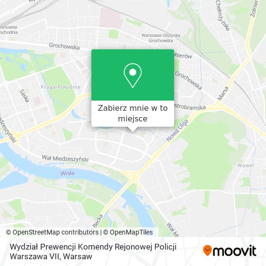 Mapa Wydział Prewencji Komendy Rejonowej Policji Warszawa VII